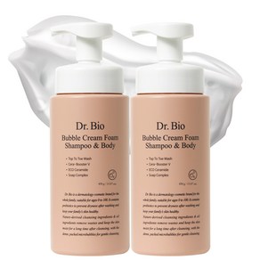 닥터바이오 버블 크림 폼 샴푸 앤 바디워시, 450ml, 2개