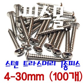 피스몰 나사 스텐 트라스1종피스 4-30mm, 100개