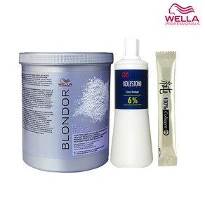 웰라 탈색약 멀티 브론드 800g 웰라 웰록손 6%산화제 1000ml, 1세트