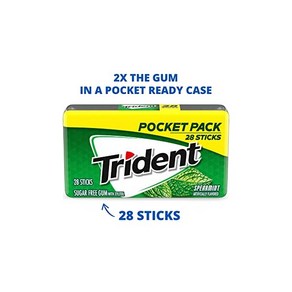 Tident Speamint Suga Fee Gum 6 Pocket Packs of 28 Pieces (168 Total Pieces), 6개