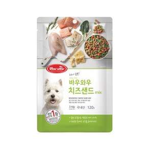 바우와우 혼합치즈샌드 강아지 간식 120g 10p, 1개, 치킨 + 연어 + 야채 + 치즈 혼합맛