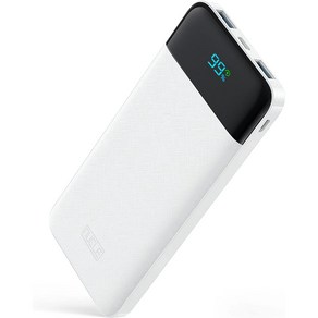 뉴클 고속충전 잔량표시 LCD 보조배터리 10000mAh PD QC 3.0 슬림파워 22.5W 3포트, 화이트, NCPB-10KPD-15-LGC
