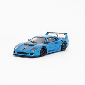 Stance Hunters 1:64 페라리 F40 LM - 메탈릭 블루 / 이탈리안 스트라이프 (엔진룸 오픈)