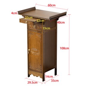 불단 제단 법당 부처상 가정용 소형 법당다이 미니불단 캐비닛 테이블 거실 무속인 법단, 108 높이 60 장척, 1개