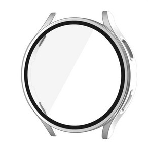 [마오르] 호환 삼성 갤럭시워치7 40mm 44mm 풀 커버 강화 유리 케이스 하드 pc, 갤럭시워치7 풀커버 하드케이스 44mm, 실버
