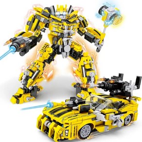 Bumblebee 트랜스포머 로봇 빌딩 블록 MOC 세트 장난감 자동차 크리스마스 선물 기술 2 in 1, [09] 703Pcs, 1개