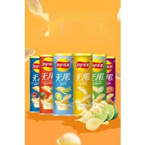 레이즈감자칩 lays 104g 6통 오이 토마토 라임 BBQ 스튜 포테이토칩, 104gx6캔(골고루), 6개