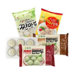 전자렌지 간편 만두 찐만두 4종 실속세트 (고기 김치 180g) (매콤 갈비 168g) 각 5팩씩 총 20팩, 20개, 180g