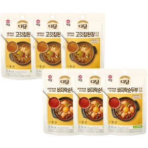 (상온)cj제일제당(주) (다담)고깃집된장찌개양념130gx3개+(다담-상온)순두부찌개130gx3개