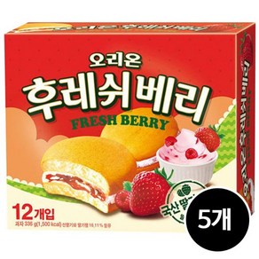 오리온 후레쉬베리 딸기맛 336g 5개, 12개