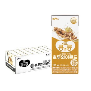 콩앤콩 고칼슘 두유 호두와 아몬드, 24개, 190ml