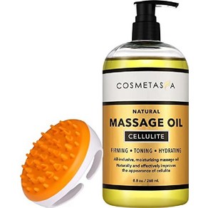 Cosmetasa 안티 셀룰라이트 마사지 오일 미트 세트 바디슬리밍, 1개, 260ml