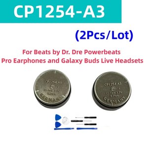 D. Powebeats Po 이어폰 및 갤럭시 버즈 라이브 헤드셋용 CP1254-A3 배터리 2 개/로트, 한개옵션0, 1개