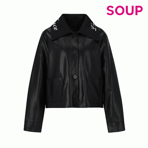 숲 SOUP 니트 탈부착 레더 자켓 SZ9LE30