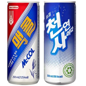 1+1 맥콜250ml*30캔+천연사이다250ml*30캔_ 총 60캔, 60개입, 250ml