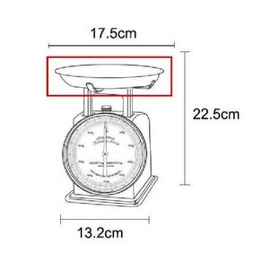 덜튼 dulton 일본 금속 기계식 주방 저울 복고 베이킹 계량 계량저울 1kg 500g, 1KG 스테인리스 무게를 다는 팬 1pc (여분)