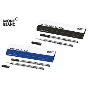 Montblanc 몽블랑 볼펜심 수성펜 리필심 2개입 163용, M보통굵기(0.7mm-1.0mm), 로얄블루