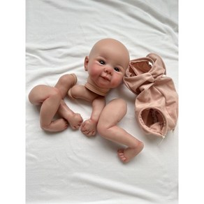 리본돌 베렝구어 애착 애기인형 구체인형 유아 실리콘돌, 19inches, doll kit with body, 1개