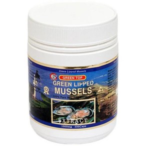 (뉴질랜드직배) 그린탑 초록입홍합 캡슐 그린립드머슬 1000mg 500정 GeenTop Geen Lipped mussel Mussels 1000mg 500 Capsules, 1개