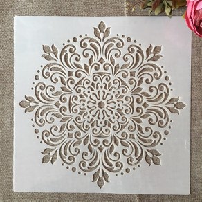 스텐실 도안 30x30cm 기하학 만다라 B7 DIY 레이어링서 스텐 슬 페인팅 스크랩북 색소 엠보싱 앨범 장식 템플릿, 1개