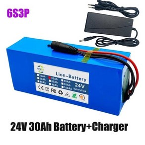 24V 팩 리튬 이온 24V 18650 전기 6s3p 리튬 30000mAh 배터리 충전기 및 배터리 30Ah, 2) 분홍색