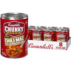 Campbell's Chunky Soup 칠리 맥 462.1g16.2온스 캔 8개 케이스 170648, 1개