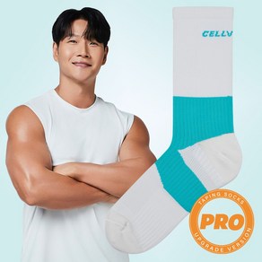 [셀버린 프로 레벨 양말 남자 중목] 발목보호대 크로스핏 마라톤 러닝양말 발목테이핑, 화이트, 1개
