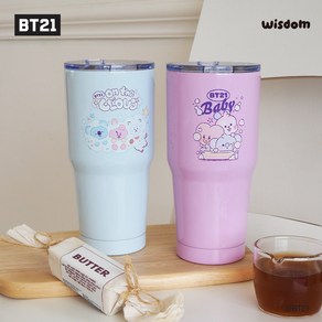 BT21 미니니 스테인리스 텀블러, 퍼플, 1개, 580ml