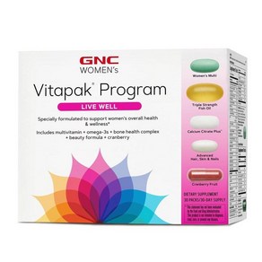 지엔씨 우먼 비타팩 프로그램 리브 웰 30일분 GNC Women Vitapak Pogam Live Well, 1개, 150정