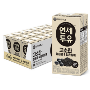 연세두유 고소한 검은콩 앤 검은참깨 두유, 190ml, 24개