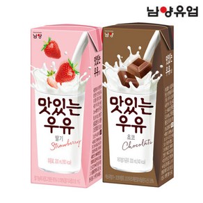 남양유업 맛있는우유gt 딸기우유 초코우유180mlx24팩 혼합가능, 1세트, 180ml