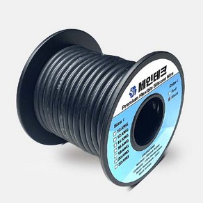 세인테크 실리콘 케이블 전선 10 12 16 18 20 22 AWG SQ DIY 배선 차량 자동차 배터리, 14AWG, 검정(Black), 15m, 1개
