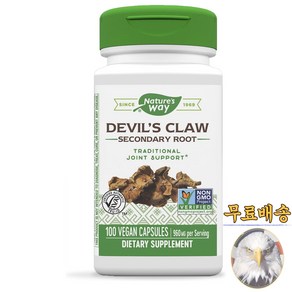 미국산 네이처스웨이 악마의발톱 천수근 곁뿌리 960mg 100베지캡슐 데빌스클로 Natue's Way Devils Claw 선물증정, 1개, 100정