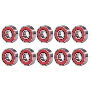 10pcs 인라인 롤러 스케이트 베어링 깊은 홈 608s ABEC-9 미니어처 볼 탄소 스틸 롱 보드, 01 Red_01 CHINA