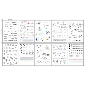 떨샵 컬러 반영구 타투스티커 방수 감성헤나 패션 문신 바캉스 10장 99번, A, 1세트