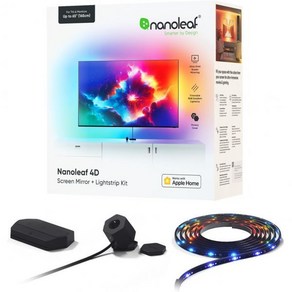Nanoleaf 4D - TV 동기화 카메라 스마트 주소 지정 가능 그라데이션 라이트스트립 키트 이머시브 LED 백라이트 홈 시어터 콘솔 게임용 바이어스 조명최대 85인치 모니, Up to 65