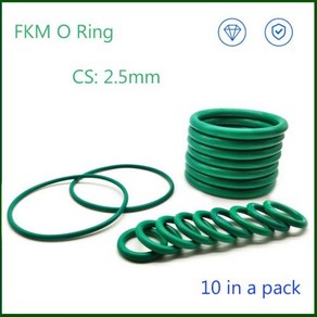 CS 불소 고무링 씰링 오링 FKM 오일 씰 워터 개스킷 와셔 OD 6mm-50mm 팩당 10 개 2.5mm