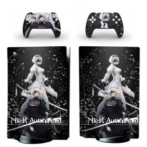 NieR 오토마타 PS5 디스크 스킨 스티커 플레이스테이션 5 콘솔 및 컨트롤러 2 개 데칼 보호 커버, 1개