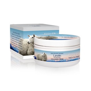 Alpine Silk 뉴질랜드 뉴질랜드 알파인 실크 라놀린 콜라겐 크림 100g Lanolin Collagen Ceme, 1개