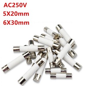 5x20mm 6x30mm 패스트 블로우 튜브 퓨즈 mm 250V 100MA 200MA 300MA 8A 10A 12A 15A 20A 25A 30A AMP 세라믹 10 개/묶음, [18]25A, [01]5X20mm, [01]10 PCS, 10개