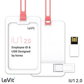 레빗 IU1 사원증 USB2.0 메모리 카드홀더 다크그레이, 32GB