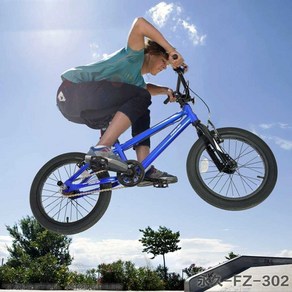 묘기 자전거 BMX 비엠엑스 스턴트 액션 바이크 입문용, 키 110-140cm 적합 16인치 블루, 1개