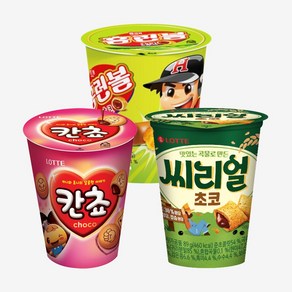 롯데해태 칸쵸컵 95g + 씨리얼컵 89g 홈런볼컵 51g, 1세트