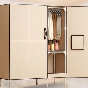 작은방옷장 키큰장 싱글장롱 조립식 비키니 자취 원룸 DIY 여닫, 더블 베이지