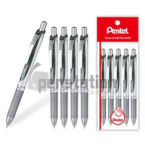 Pentel 에너겔 노크식 메탈팁 볼펜 BL77 0.7mm 5개 세트, BL77-A 0.7mm 블랙5개 세트