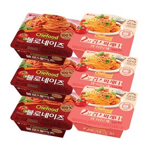 롯데 쉐푸드 볼로네이즈 3개+생크림로제 3개 기획 파스타 크림 토마토 바질향 즉석요리 220g