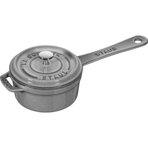 (Staub) 10cm] Sauce pan 40509-536 스토브 [스몰 소스 빵 그레이 한 손 법랑 냄비, 1개