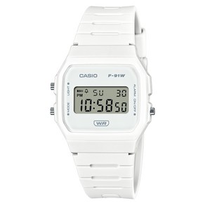 CASIO 카시오 F-91WB-7A F-91 시리즈 슬림 디지털시계 화이트