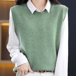 봄가을 여성 니트조끼 베스트 라운드 women's knit vest 뉴타임즈 A31 O418N779