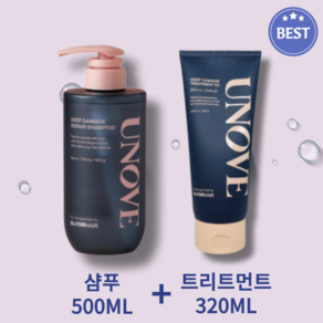 [정품] 어노브 딥 데미지 리페어 [샴푸 500ML + 트리트먼트 320ML] 모발 케어 단백질 앰플 샴푸, 1개